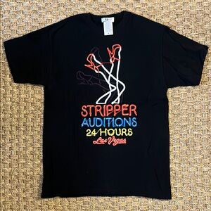 Stripper Auditions Black Graphic T-Shirt Size Medium
